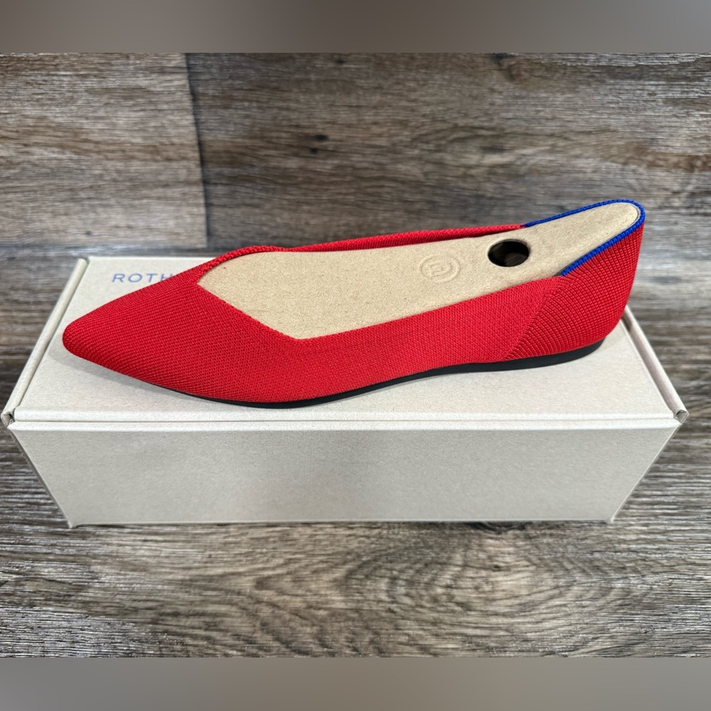 LAST PAIR!! Rothy's Pointy Toe Flat BRIGHT RED NEW SZ 8 - Picture 11 of 13